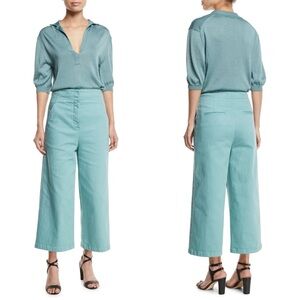 Tibi Demi Cropped Wide-Leg Garment Dyed Twill Jeans Size 6